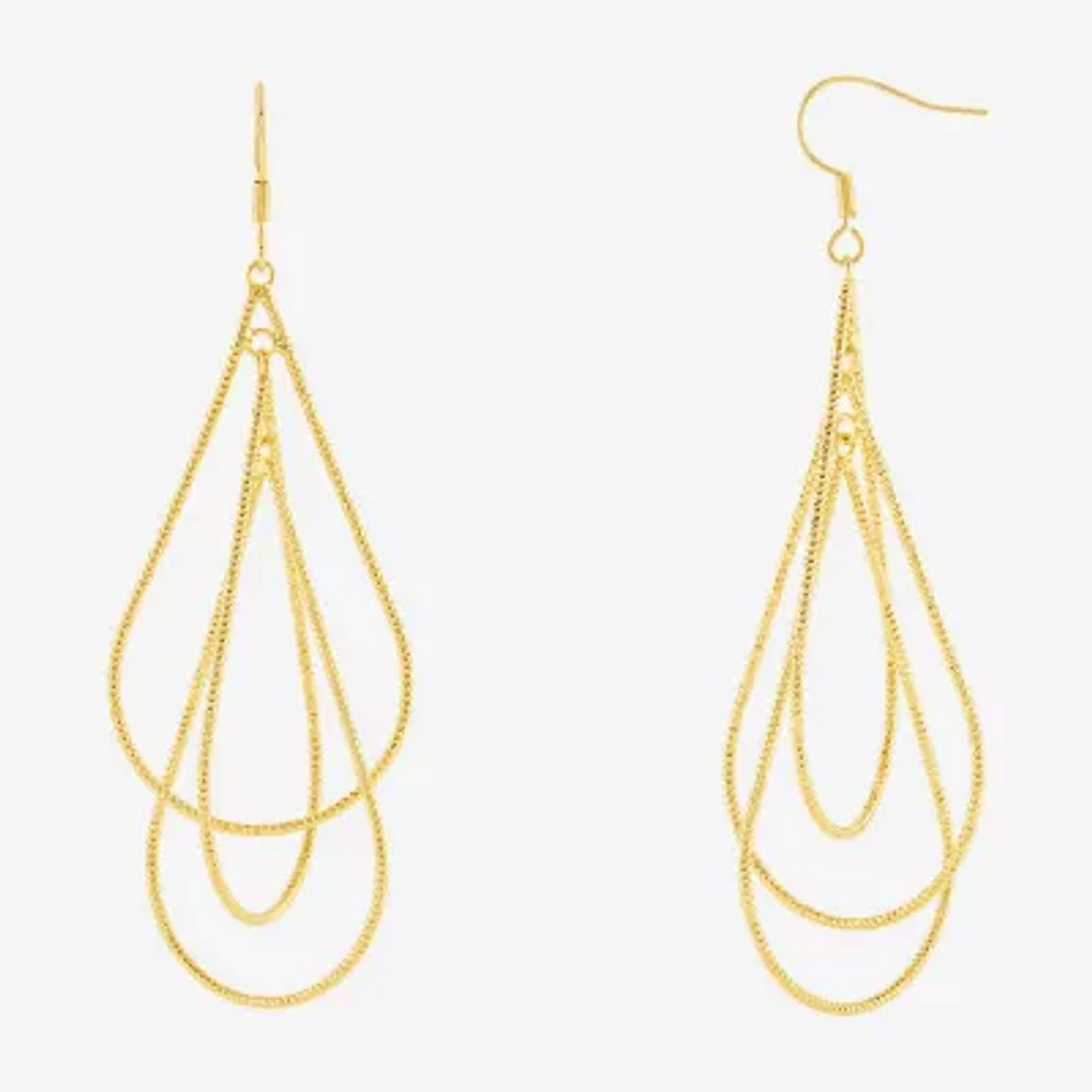 Silver Reflections Orbital 14K Gold Over Brass Drop Earrings