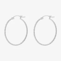 Silver Treasures Diamond Cut Sterling Silver Round Hoop Earrings