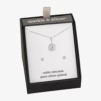 Sparkle Allure 2-pc. Cubic Zirconia Pure Silver Over Brass Jewelry Set