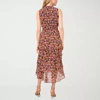 Sam And Jess Womens Sleeveless Abstract Midi Fit + Flare Dress