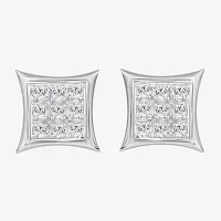 Diamond Accent Natural White Diamond Sterling Silver 5.3mm Stud Earrings