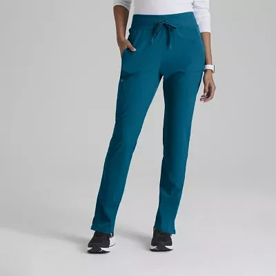 Barco One Bop597 Uplift 5-Pocket Mid-Rise Tapered Leg Womens Plus Tall Moisture Wicking Scrub Pants