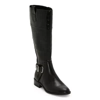 St. John's Bay Womens Roslyn Wide Calf Stacked Heel Riding Boots