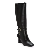 Liz Claiborne Womens Hemlock Block Heel Riding Boots