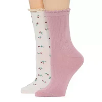 Arizona Lace 2 Pair Crew Socks Womens