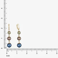 Monet Jewelry Linear Simulated Pearl Round Drop Earrings