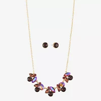 Monet Jewelry Collar Necklace And Stud Earring 2-pc. Glass Jewelry Set