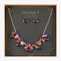 Monet Jewelry Collar Necklace And Stud Earring 2-pc. Glass Jewelry Set