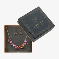 Monet Jewelry Collar Necklace And Stud Earring 2-pc. Glass Jewelry Set