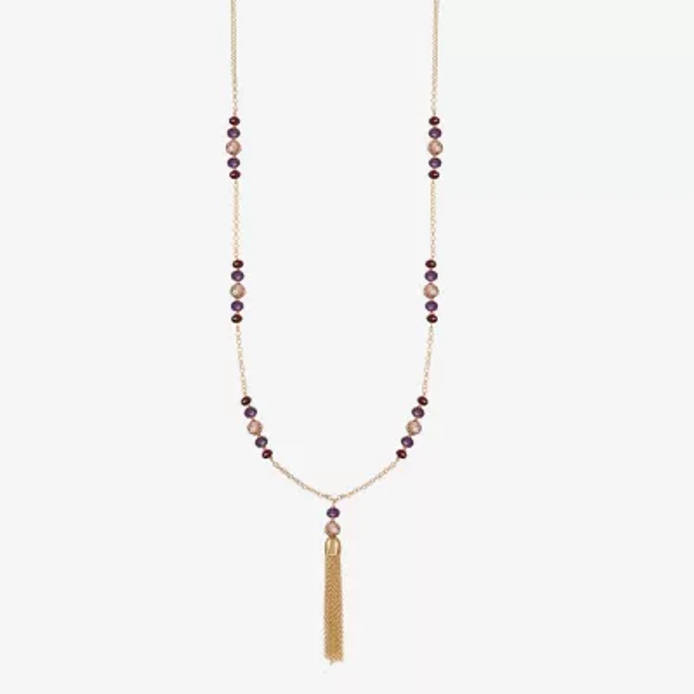 Liz Claiborne Beaded Womens Zinc Pendant Necklaces