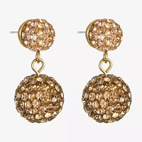 Monet Jewelry Double Glass Round Drop Earrings