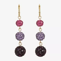 Monet Jewelry Linear Glass Round Drop Earrings