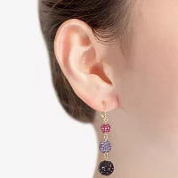 Monet Jewelry Linear Glass Round Drop Earrings