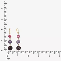 Monet Jewelry Linear Glass Round Drop Earrings