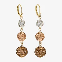 Monet Jewelry Linear Glass Round Drop Earrings