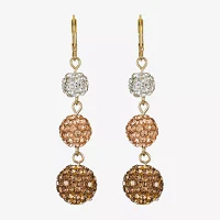 Monet Jewelry Linear Glass Round Drop Earrings