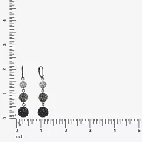 Monet Jewelry Linear Glass Round Drop Earrings