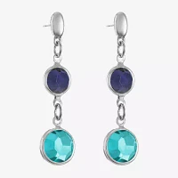 Liz Claiborne Beaded Double Round Drop Earrings