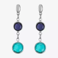 Liz Claiborne Beaded Double Round Drop Earrings