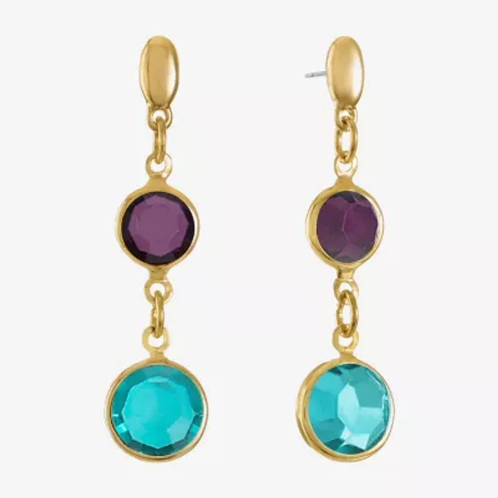 Liz Claiborne Beaded Double Womens Round Hypoallergenic Drop Earrings