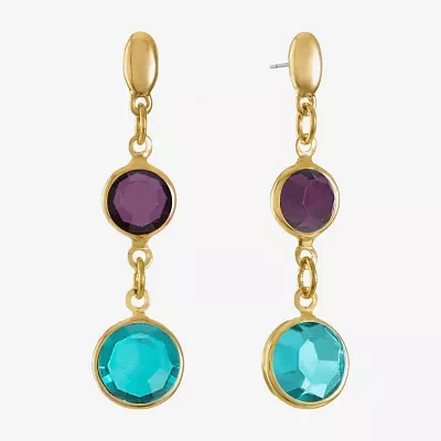 Liz Claiborne Beaded Double Womens Round Hypoallergenic Drop Earrings