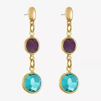 Liz Claiborne Beaded Double Womens Round Hypoallergenic Drop Earrings