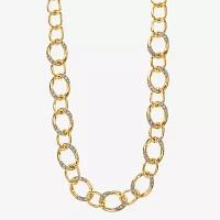 Liz Claiborne Glass Inch Curb Link Necklace