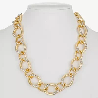 Liz Claiborne Glass Inch Curb Link Necklace