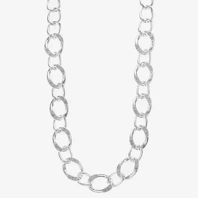 Liz Claiborne Glass Inch Curb Link Necklace