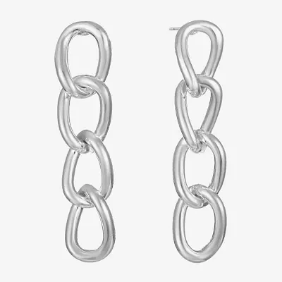 Liz Claiborne Linear Womens Glass Drop Earrings