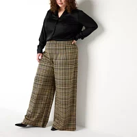 Worthington Plus Womens High Rise Flare Pant