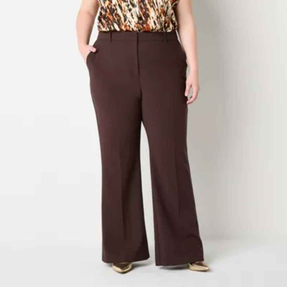 Worthington-Plus Regular Fit Wide Leg Trouser