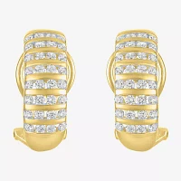 G-H / I1-I2) 1 CT. T.W. Lab Grown White Diamond 10K Gold Hoop Earrings