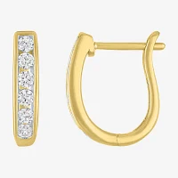 (G-H / I1-I2) 1/3 CT. T.W. Lab Grown White Diamond 10K Gold Hoop Earrings