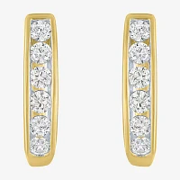 (G-H / I1-I2) 1/3 CT. T.W. Lab Grown White Diamond 10K Gold Hoop Earrings