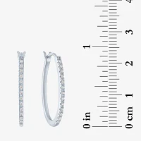 I1-I2/ G-H) 1/ CT. T.W. Lab Grown White Diamond Sterling Silver Hoop Earrings