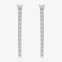 I1-I2/ G-H) 1/ CT. T.W. Lab Grown White Diamond Sterling Silver Hoop Earrings