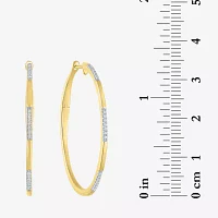 I1-I2/ G-H) 1/10 CT. T.W. Lab Grown White Diamond 14K Gold Over Silver Sterling Silver Hoop Earrings