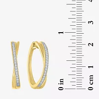 (I1-I2/ G-H) 1/10 CT. T.W. Lab Grown White Diamond 14K Gold Over Silver Sterling Silver 21.9mm Hoop Earrings