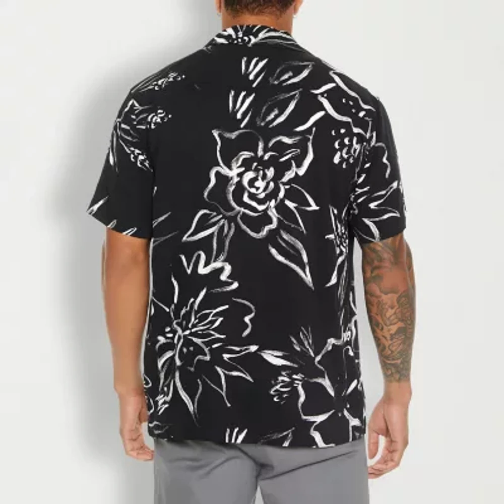 Forever 21 Mens Short Sleeve Floral Button-Down Shirt