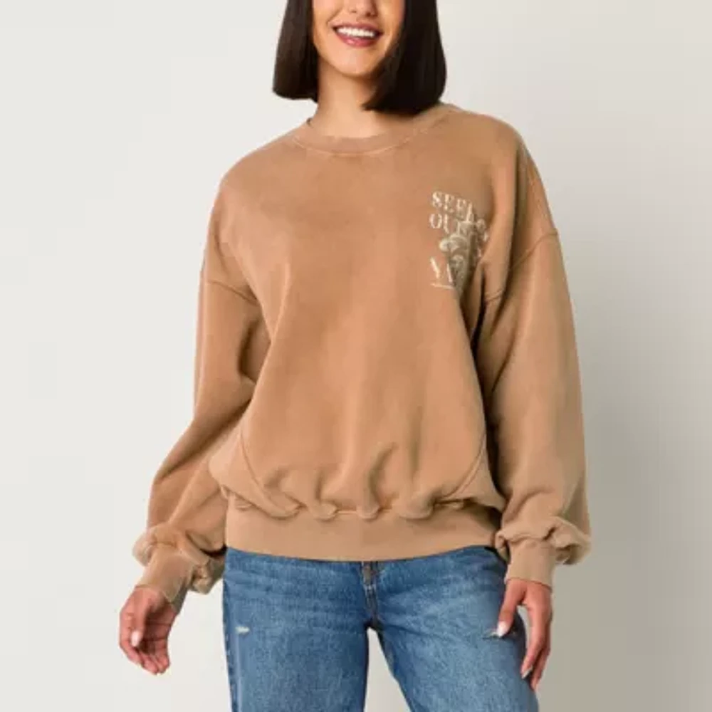 Arizona Juniors Womens Crew Neck Long Sleeve Sweatshirt