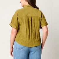 a.n.a Womens Short Sleeve Blouse