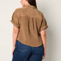 a.n.a Womens Short Sleeve Blouse