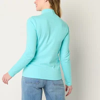 St. John's Bay Womens Mock Neck Long Sleeve T-Shirt