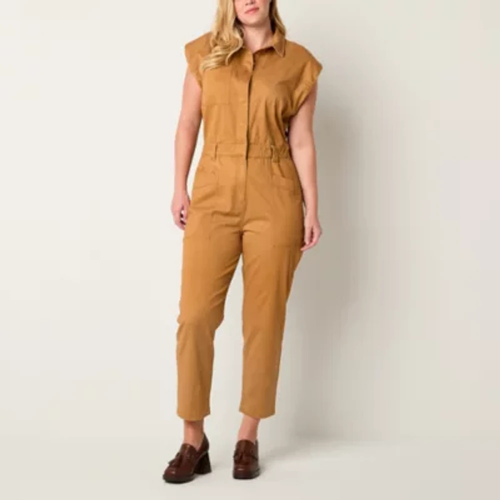 a.n.a Womens Sleeveless Belted Jumpsuit