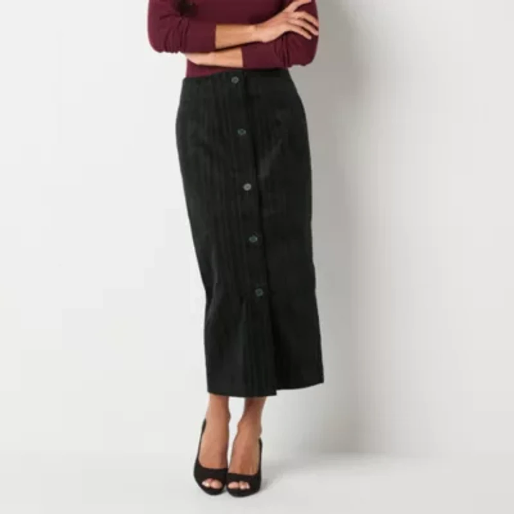 Worthington Womens High Rise Corduroy Skirt