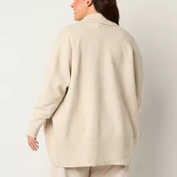 Stylus Plus Womens Long Sleeve Open Front Cardigan