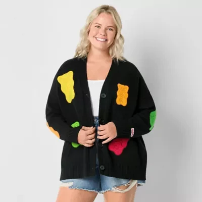 JCPenney x HARIBO Womens Juniors Plus V Neck Long Sleeve Cardigan