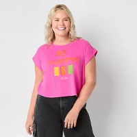 JCPenney x HARIBO Womens Crew Neck Short Sleeve Crop Top