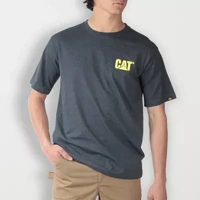 CAT Trademark Heather Mens Crew Neck Short Sleeve T-Shirt